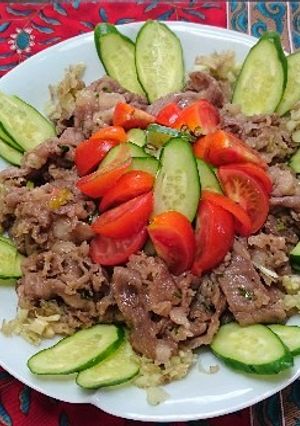 あたた生だししょうゆで焼きしゃぶサラダ-レシピのメイン写真