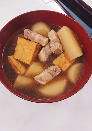 【体育系学生】豚バラ大根と厚揚げの煮物-レシピのメイン写真
