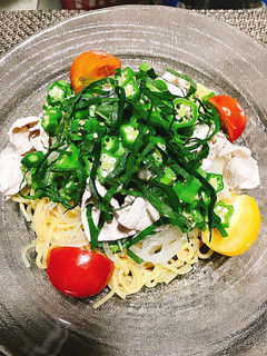 豚しゃぶとオクラのとろ〜り冷やし中華-レシピのメイン写真