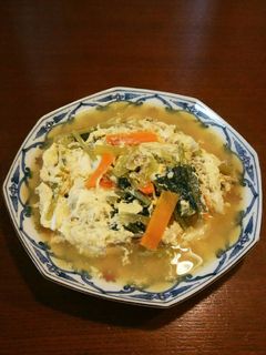 リメイク!小松菜の煮浸しで玉子とじ-レシピのメイン写真