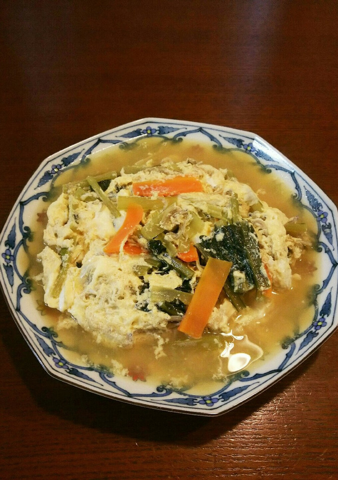 リメイク！小松菜の煮浸しで玉子とじ-レシピのメイン写真