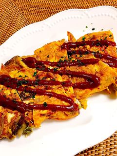 オクラとベーコンのオープンオムレツ-レシピのメイン写真