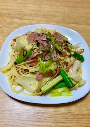 たっぷり野菜のペペロンチーノ-レシピのメイン写真