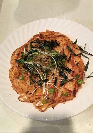 リメイク！明太クリームパスタピザ-レシピのメイン写真