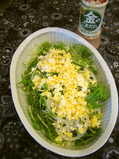 水菜と蓮根の**ミモザサラダ-レシピのメイン写真