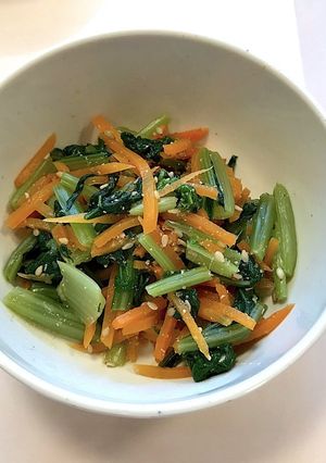 お浸し (小松菜人参)【病院食】-レシピのメイン写真