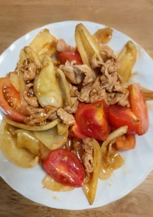 ピーマンとトマトの豚肉炒め-レシピのメイン写真