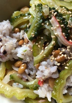 納豆とゴーヤのナムル風のまぜご飯-レシピのメイン写真