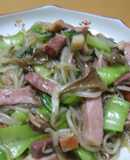 ボンレスハムとチンゲン菜の中華風野菜炒め