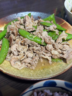豚こま肉とスナップエンドウの塩ダレ炒め-レシピのメイン写真