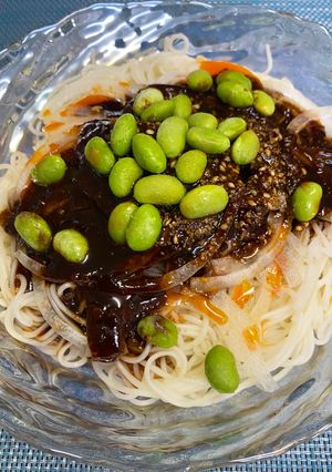 混ぜてかけるだけ！甜麺醤ダレの素麺-レシピのメイン写真
