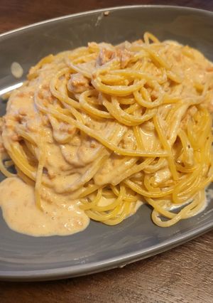 鮭ほぐしクリームパスタ-レシピのメイン写真