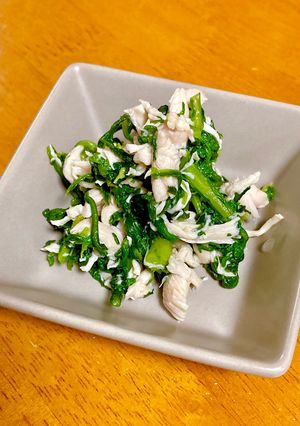 簡単！かぼすとササミと春菊の和え物-レシピのメイン写真