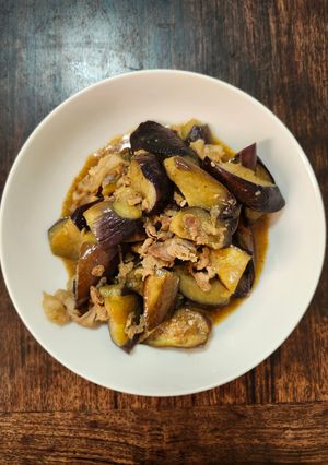 なすびと豚肉の炒め-レシピのメイン写真