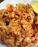 大豆と玉ねぎのケチャップライス！