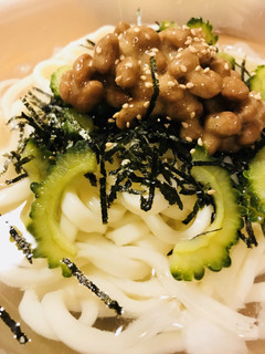 冷やしうどん●納豆&ゴーヤー添え-レシピのメイン写真