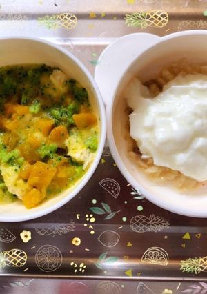 南瓜とブロッコリーのパングラタン風離乳食-レシピのメイン写真