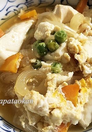 レンジで簡単♪豆腐と玉ねぎの煮物-レシピのメイン写真