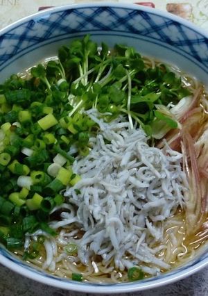 香味野菜とじゃこのぶっかけそうめん-レシピのメイン写真