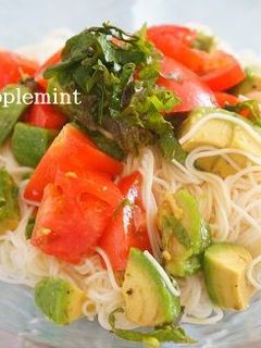トマトとアボカドのぶっかけそうめん-レシピのメイン写真