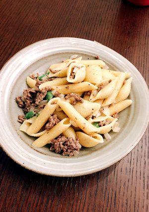 牛ひき肉のパスタ-レシピのメイン写真