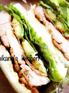 照り焼きチキンとアボカドのサンドイッチ♪-レシピのメイン写真