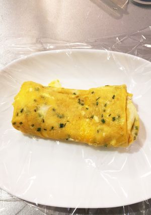 丸いフライパンで♫四角の卵焼き-レシピのメイン写真