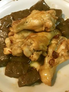鶏手羽元とこんにゃくの甘辛炒め煮-レシピのメイン写真