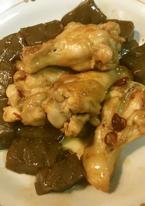 鶏手羽元とこんにゃくの甘辛炒め煮-レシピのメイン写真