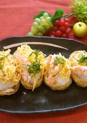 彩り稲荷寿司（腎臓病食）-レシピのメイン写真