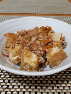 *厚揚げと挽肉のコロコロ炒め*-レシピのメイン写真