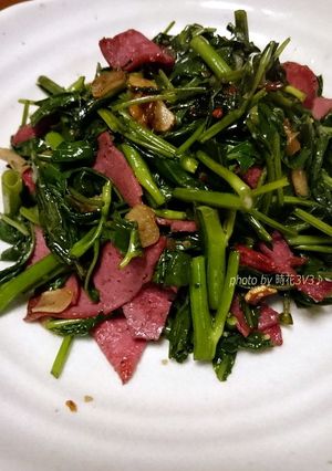 ◆ボロニアハムと空心菜の炒め物◆-レシピのメイン写真