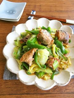 鯖缶活用☆さばの味噌煮と野菜のごま油炒め-レシピのメイン写真