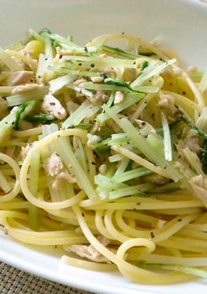 水菜とツナの簡単パスタ-レシピのメイン写真