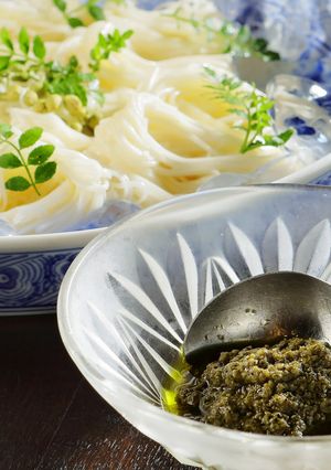 冷やし素麺・青い麻辣醤添え-レシピのメイン写真