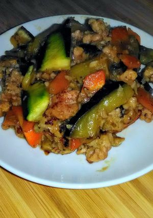 鶏ひき肉と夏野菜のみそ炒め-レシピのメイン写真