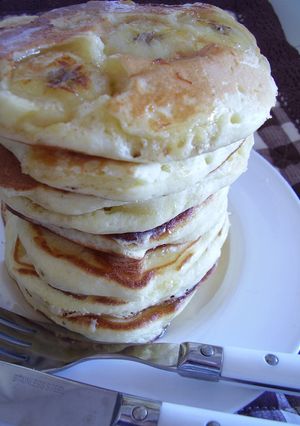 バナナ＆ヨーグルトのふわふわホットケーキ-レシピのメイン写真
