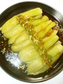 新・茄で茄子のラー油ソースかけ♪簡単-レシピのメイン写真
