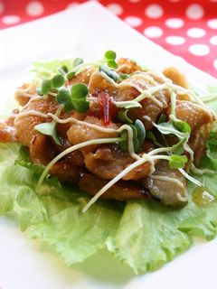 コテっコテ♪鶏皮のてり焼き+チリマヨ☆-レシピのメイン写真