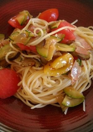 夏野菜とベーコンの冷製パスタ-レシピのメイン写真