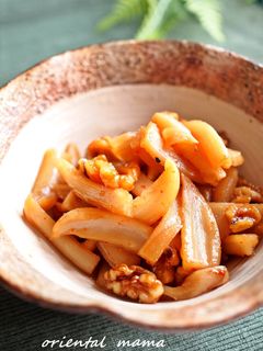 食感旨し!クルミとレンコンの炒め物-レシピのメイン写真