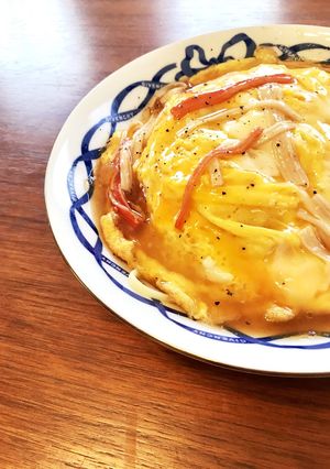 天津飯をアレンジした☆ふわふわ天津パスタ-レシピのメイン写真