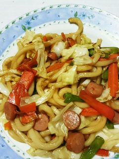 超簡単!野菜たっぷり焼きうどん-レシピのメイン写真