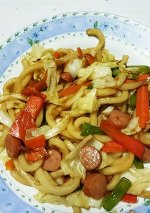 超簡単！野菜たっぷり焼きうどん-レシピのメイン写真