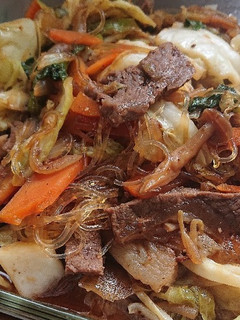 宮殿のたれで簡単チャプチェ風焼き肉-レシピのメイン写真