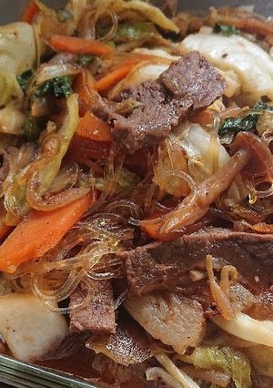 宮殿のたれで簡単チャプチェ風焼き肉-レシピのメイン写真