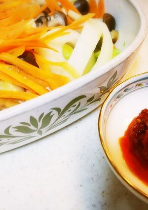 夏の食欲増進！　蒸し野菜のハリッサ添え-レシピのメイン写真
