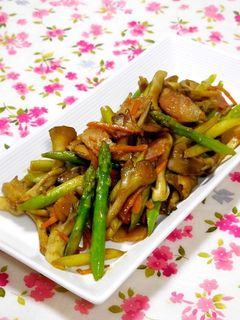 簡単★アスパラきのこのマヨカレー炒め✿-レシピのメイン写真