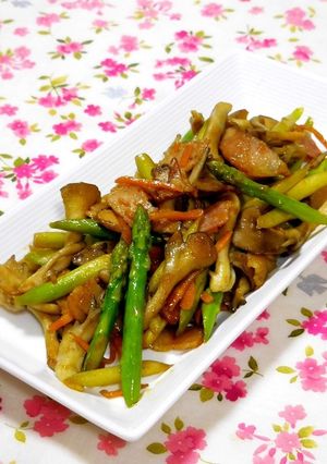 簡単★アスパラきのこのマヨカレー炒め✿-レシピのメイン写真