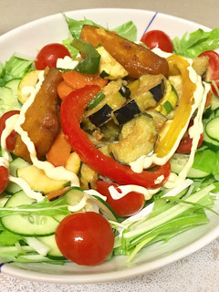 水菜とたっぷり野菜南蛮deサラダうどん♬-レシピのメイン写真